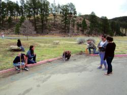 Rainwater harvesting club from Ruidoso High School works on Bog Springs project with Stream Dynamics